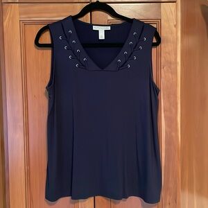 Nautical Coastal Navy Women’s Sleeveless Top Petite Large